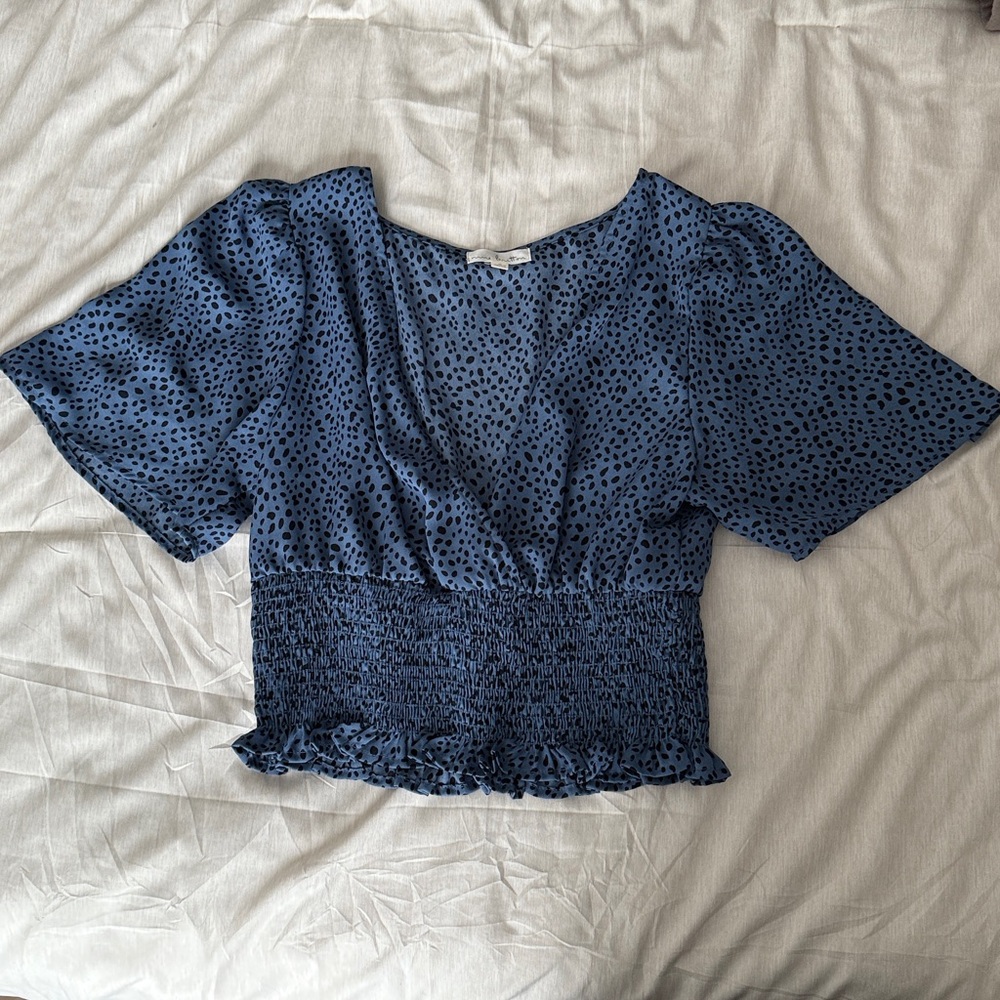 Nine Britton Blue Polka Dot Top